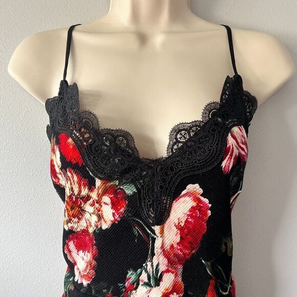 Foxiedox by Anthro Floral Print and Lace Slip Dress Size Petite L - Picture 3 of 8